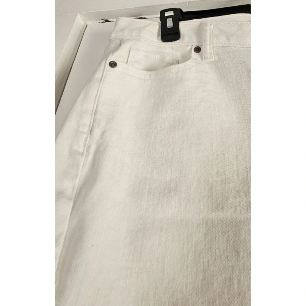 NWT SONOMA‎ white denim mid rise woman 12R cuffed Bermuda shorts inseam 9